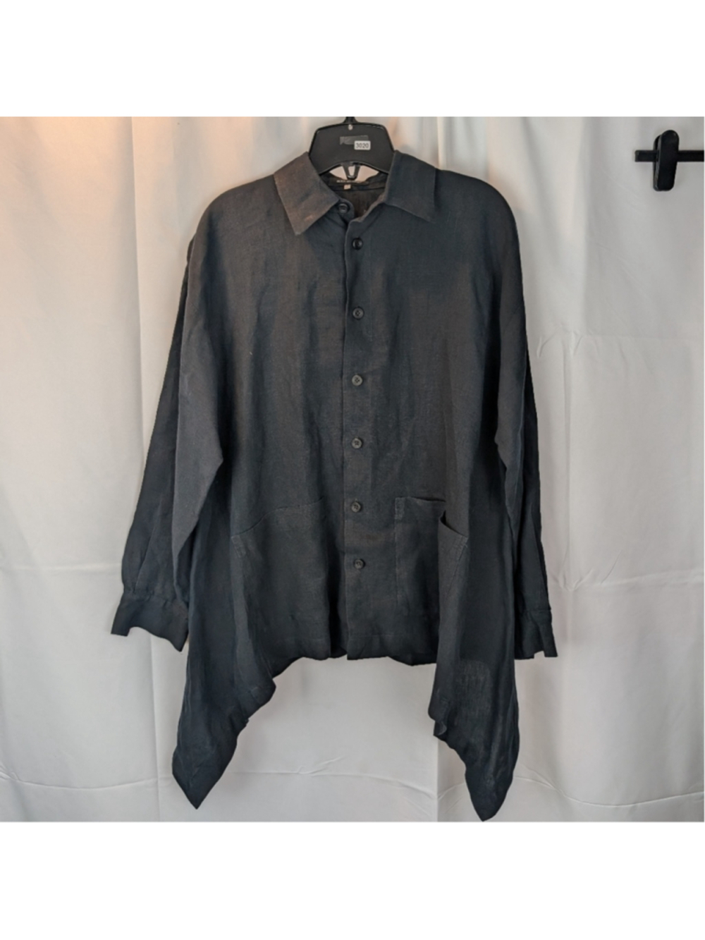 Eskandar Linen Charcoal Button-Up Blazer/Shirt Size 0 In VGUC